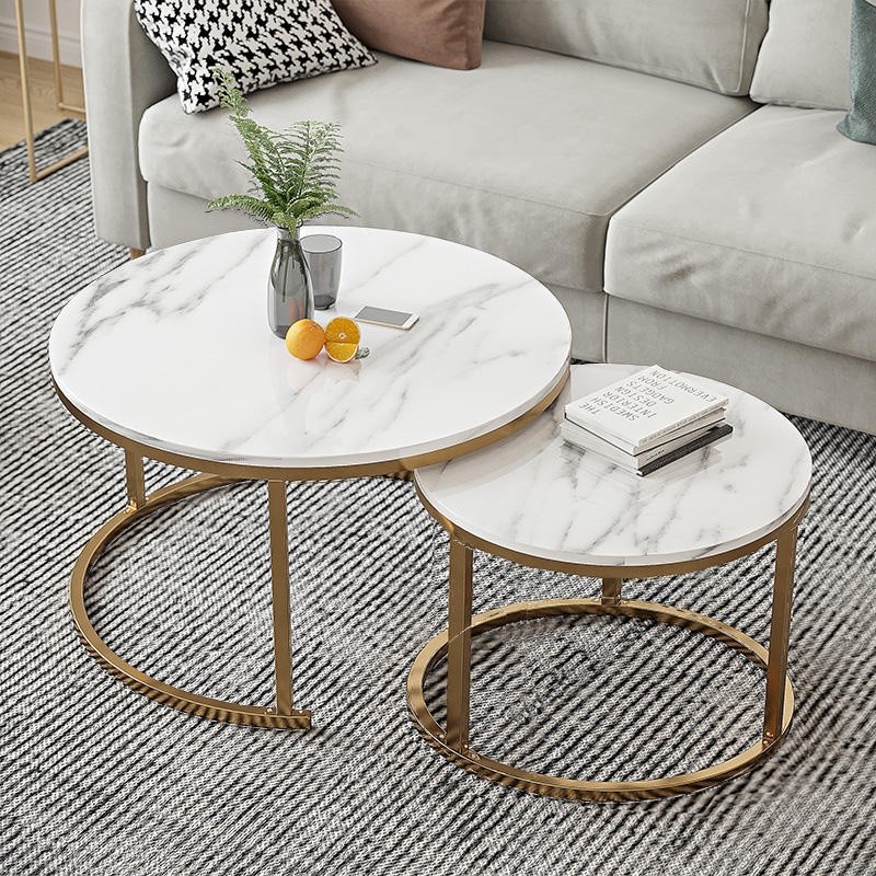 TTM Nordic light luxury side table small apartment round coffee table ...
