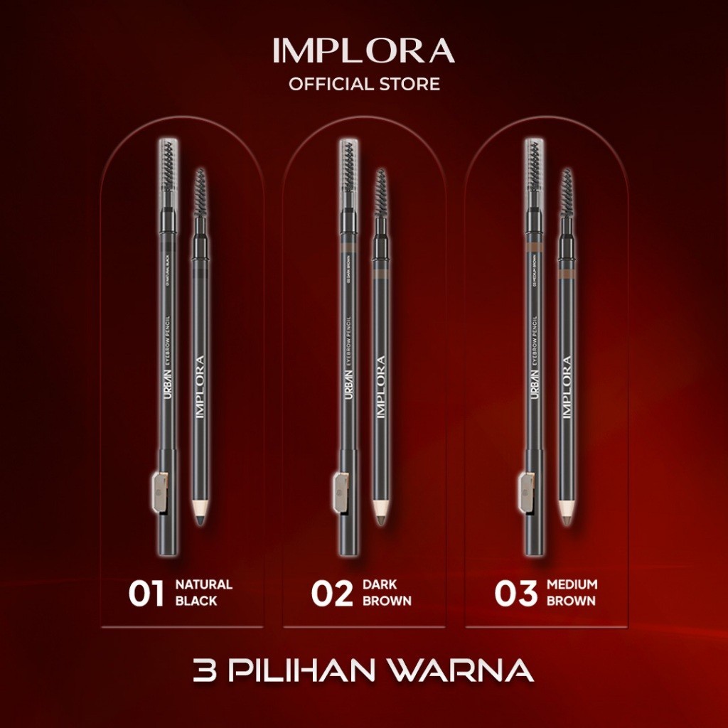 Implora Urban Eyebrow Pencil / Merah Jingga Official - Gambar 4