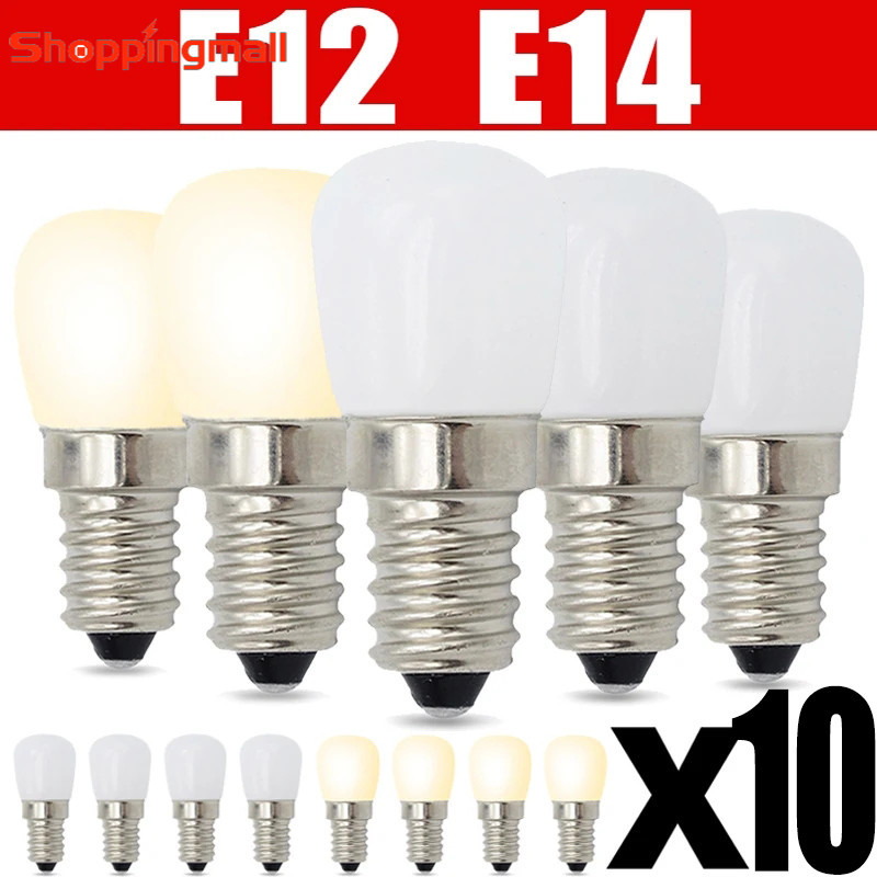 10/2Pcs E12/E14 LED Light Bulb 220V Universal Refrigerator Lamps Screw ...