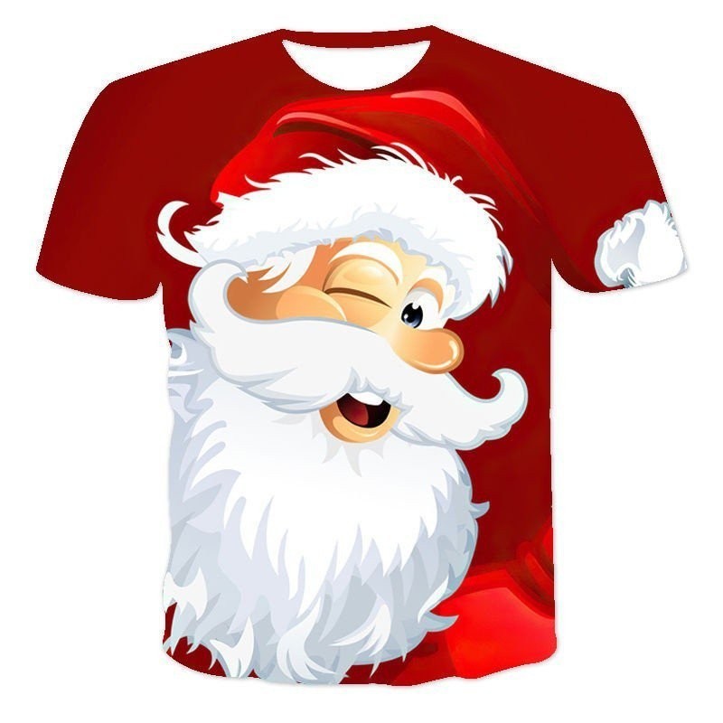 Unisex Funny Santa Claus short sleeve t-shirts Men Fashion 3D Print ...