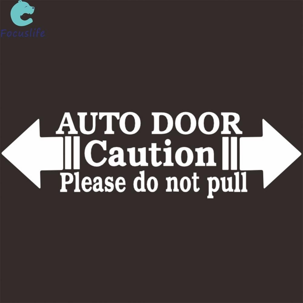 Auto Door Caution Please Do Not Pull Decal Car Sticker White/Black ...