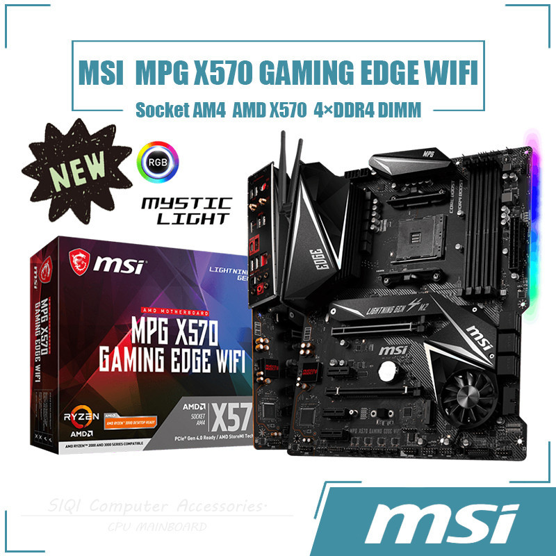NEW MSI MPG X570 GAMING EDGE WIFI Motherboard Socket AM4 4 DDR4 DIMM AMD X570 chipset ATX 128GB Shopee Singapore