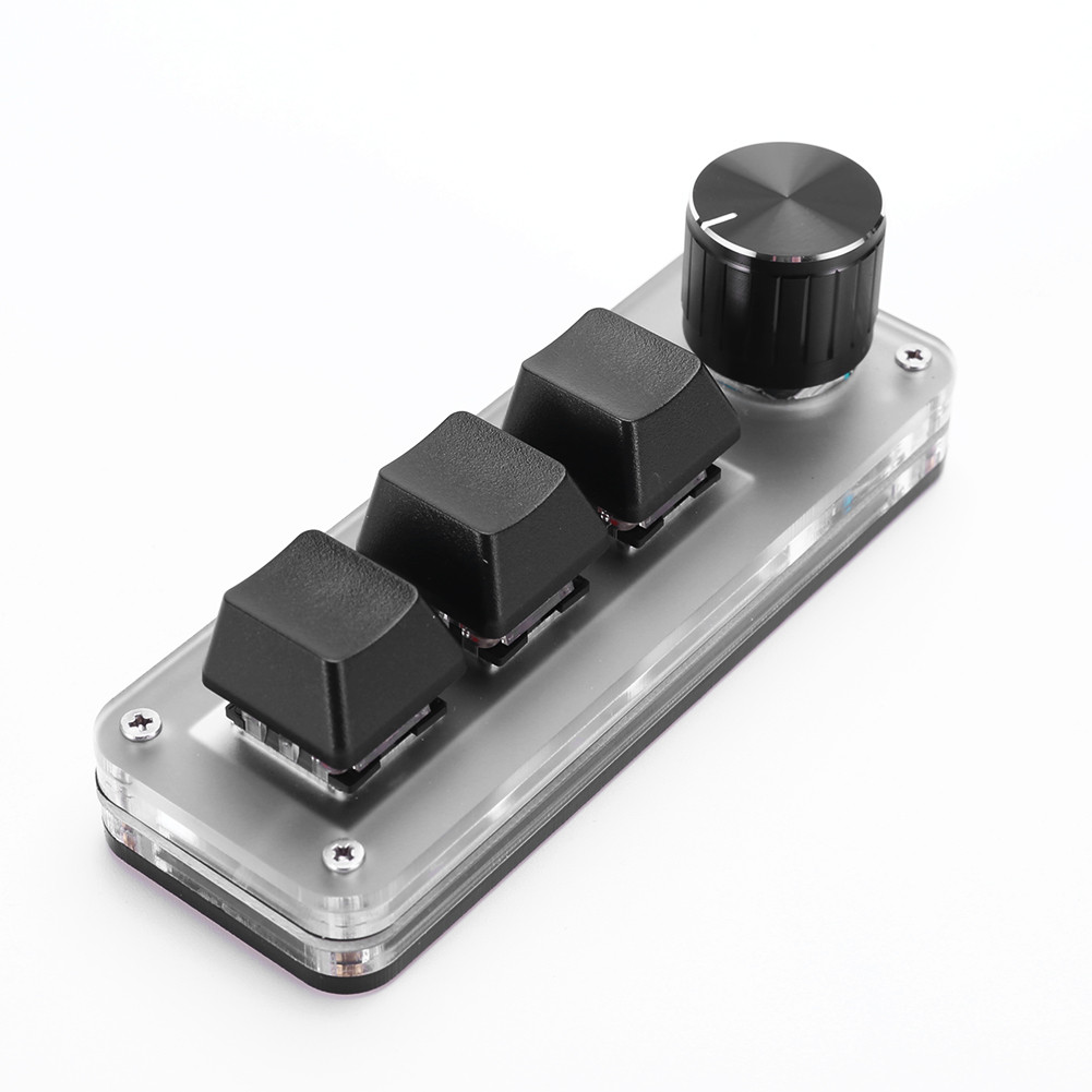 3 Key 1 Knob/4 Key Mini Mechanical BT Keyboard RGB Wired USB Mechanical ...