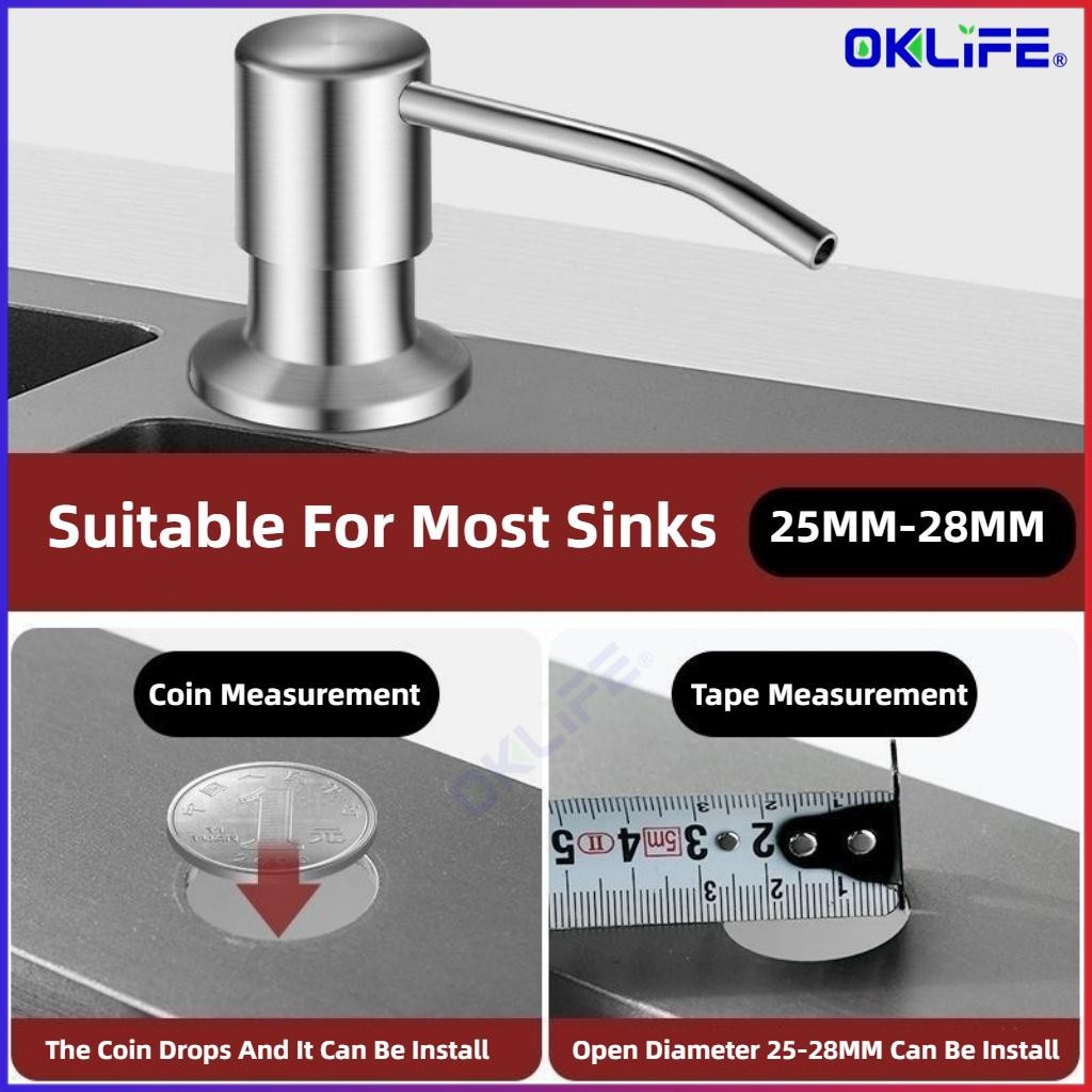 SUS304 Stainless Steel Liquid Soap Dispenser Bracket Extension Tube Kit Kitchen Sink Washer Dispenser view 5