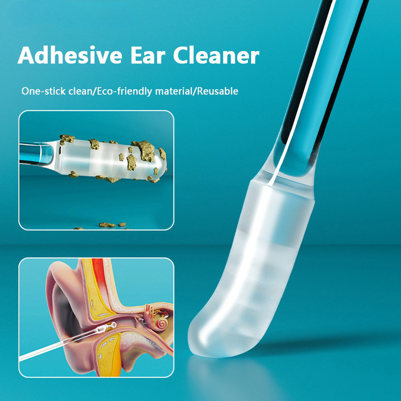 Disposable Sticky Ear Swabs Pick Reusable Ear Cleaner Soft Silicone Ear ...