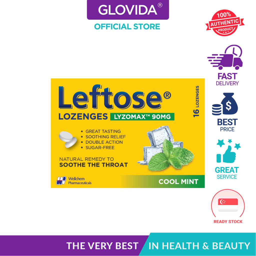 Lysozyme (Leftose) 90Mg Cool Mint Lozenges,16S | Exp: Feb-2027 ...