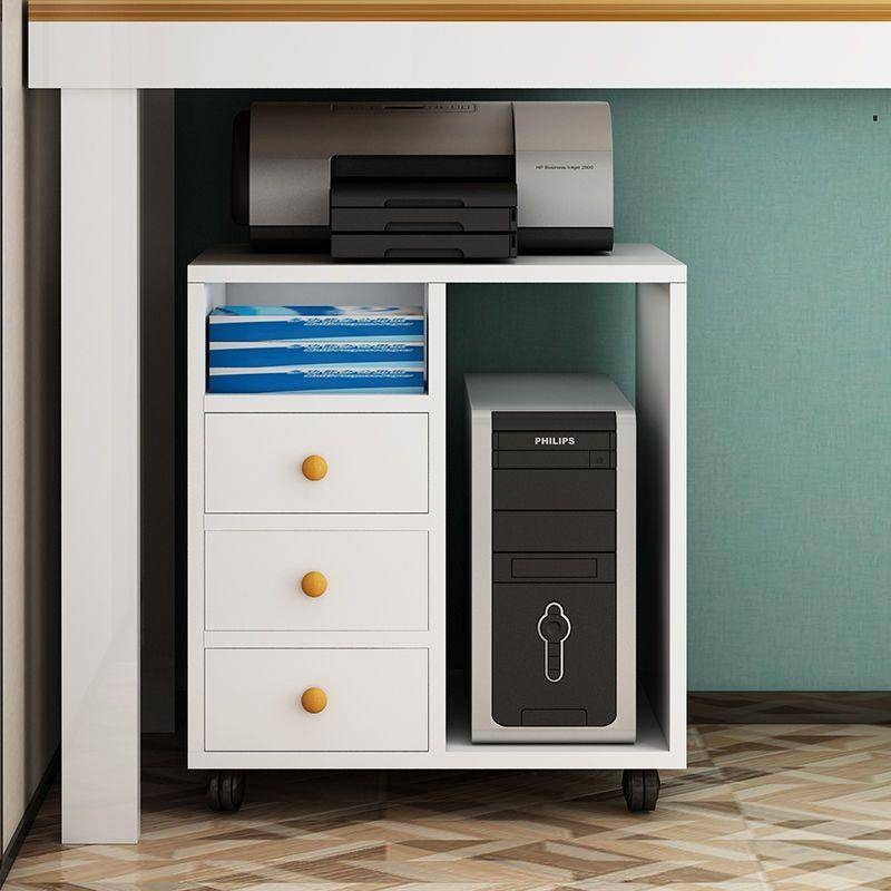 Mobile computer rack with drawers, printer storage rack, office storage ...
