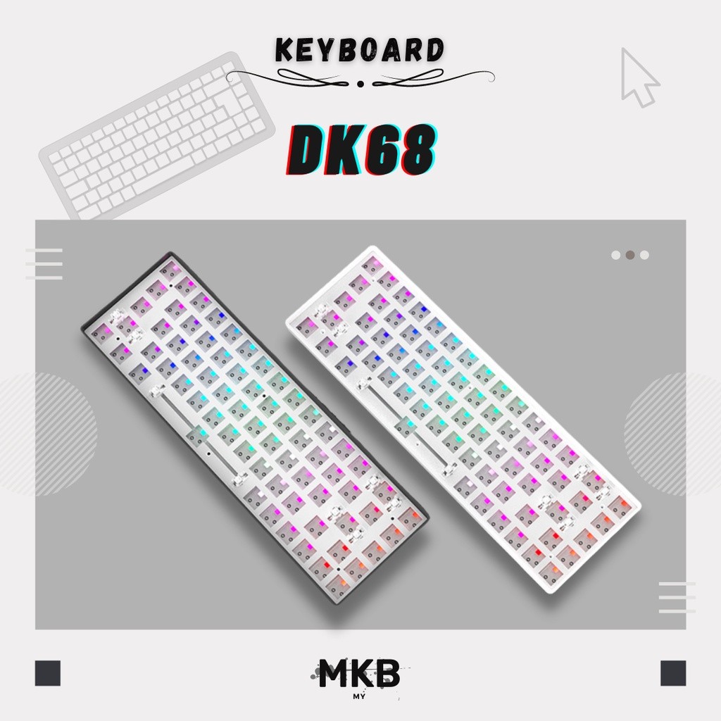 DK68 Mechanical 65% Hot-Swap Customisable RGB Tri-Mode 2.4Ghz Bluetooth ...