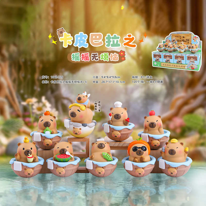 Capybara’s Wobble Without Worries Blind box Toys Figure model - Mainan ...