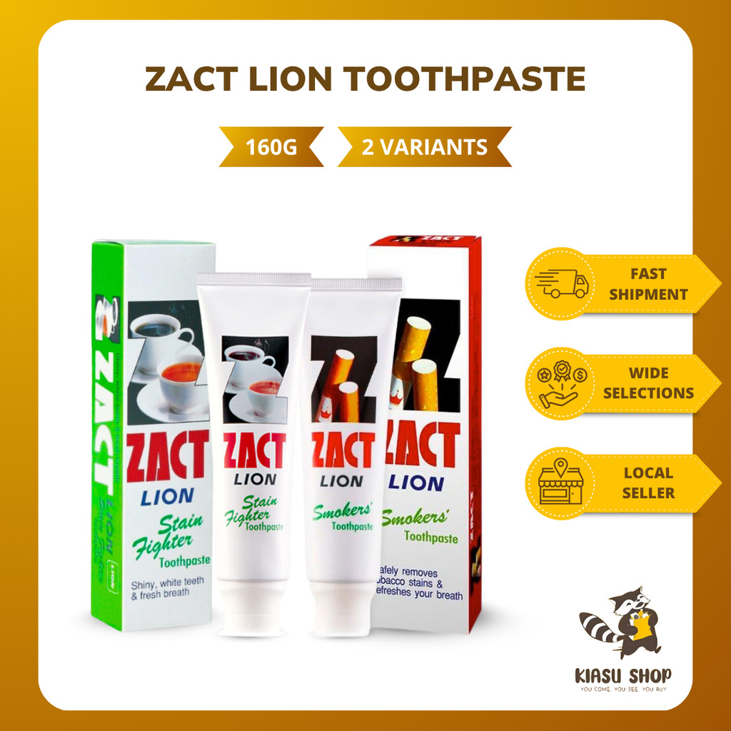 Zact Lion Toothpaste 150g/160g/190g – Deep Stain Removal, Intense ...