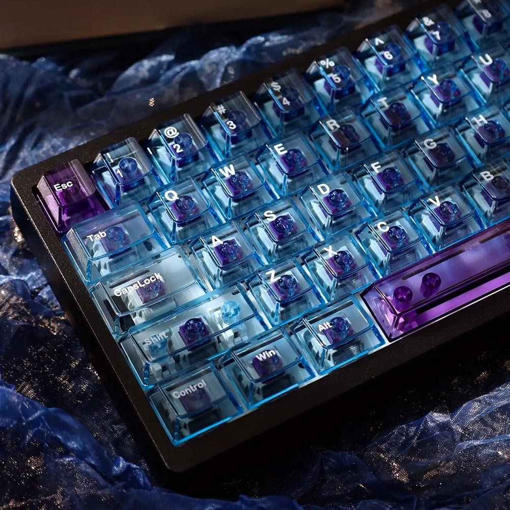 Blue Diamond PC Transparent Keycap/set 156Keys Cherry Profile Custom ...
