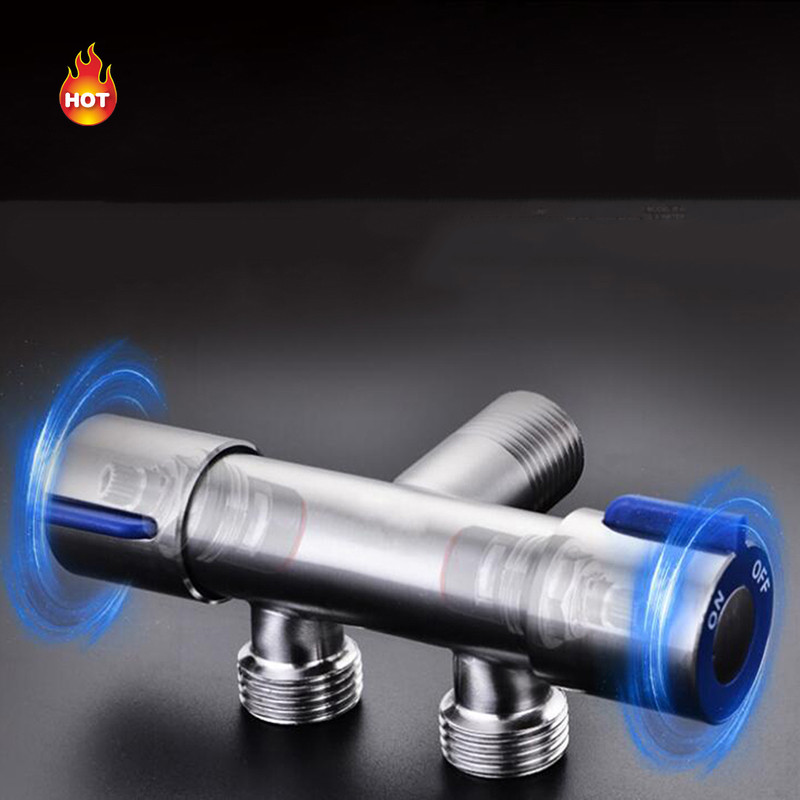304 Stainless Steel One Into Two Three-way Angle Valve, Double Handle ...