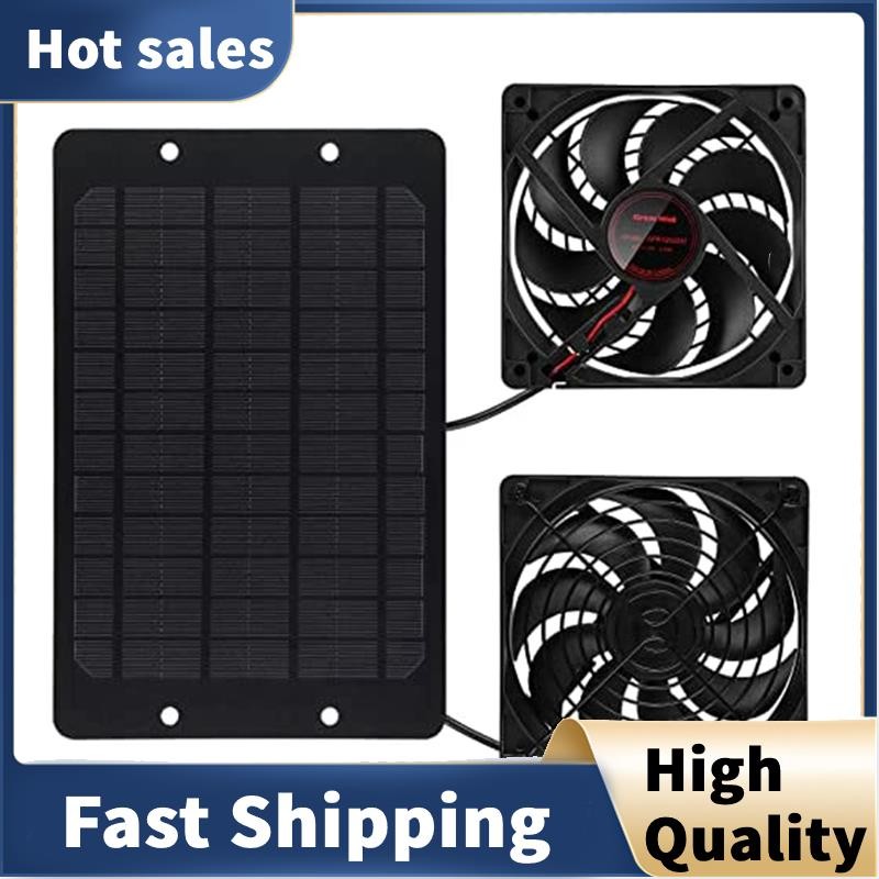 Solar Panel Fan Kit, 10W 12V Solar Powered Fan Outdoor Waterproof ...