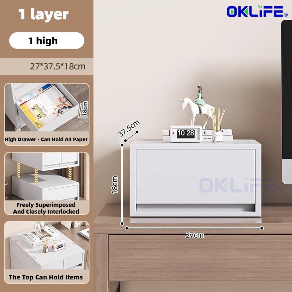 Storage Cabinet Mobile Office Home Desktop Organizer Box Multi-level Gusseted Shelf With Wheels Organizer view 11