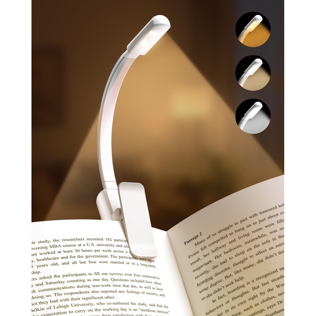 LUYOAH Book Reading Light LED Clamp Light Rechargeable Eye Caring LUYOAH Book Reading Light LED Clamp Light Rechargeable Eye Caring