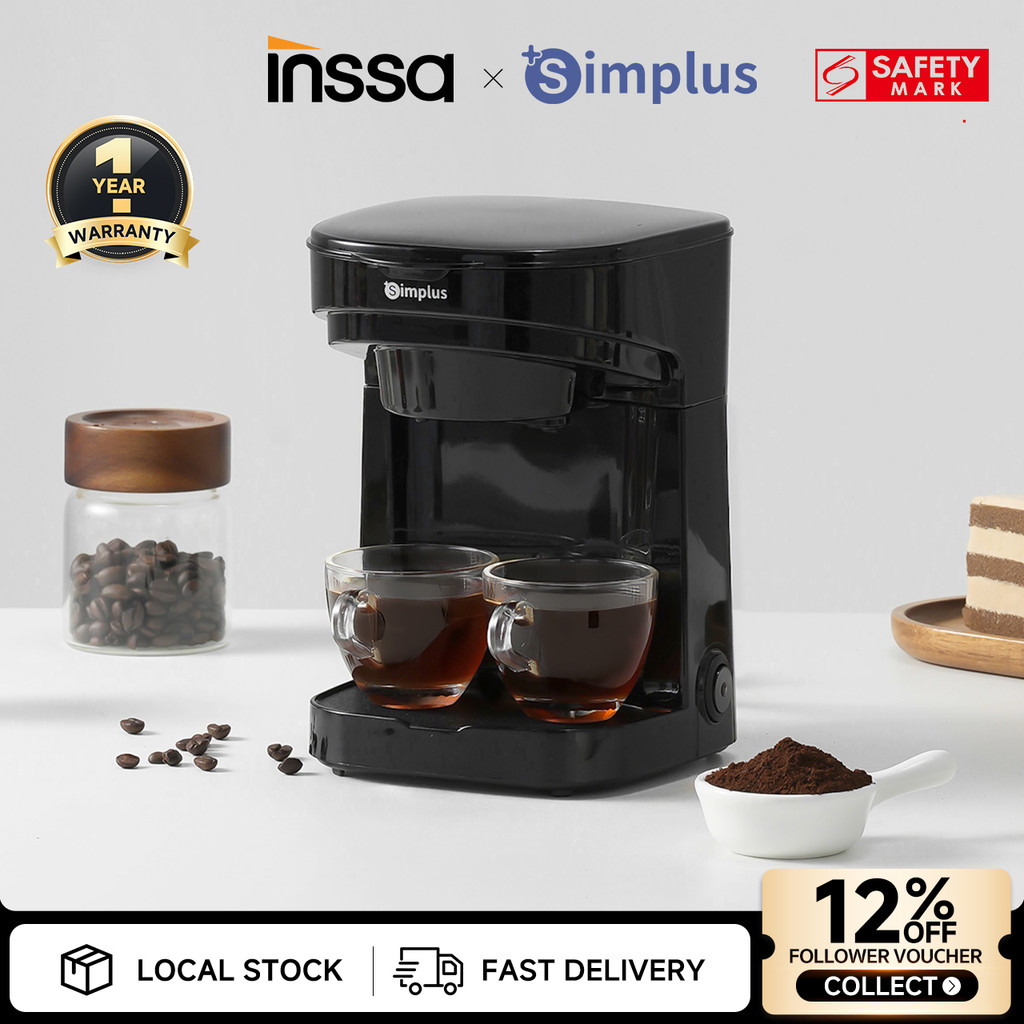 Inssa Coffee Maker | Single/Dual Cup Design丨3mins Brewing丨Easy Storage ...