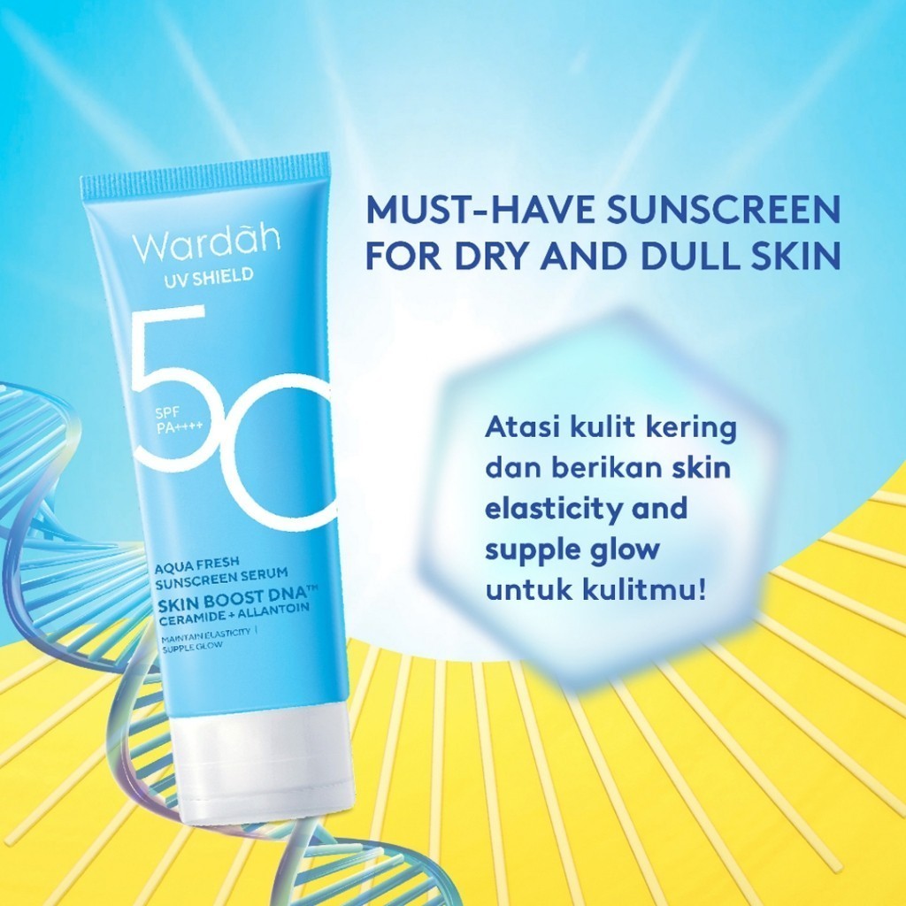 Wardah UV Shield Aqua Fresh Essence SPF 50 PA ++++ 30 ml - Sunscreen Serum / Merah Jingga Official - Gambar 4