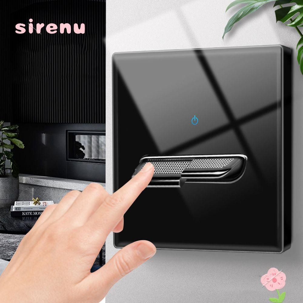 SIRENU Toggle Switch LED Indicator 1/2/3/4 Gang 1 Way Black Wall Light ...