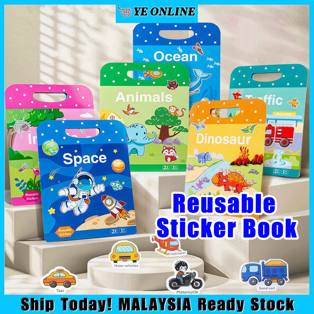 Reusable Sticker Activity Book Travel Toys Early Learning Jelly ...