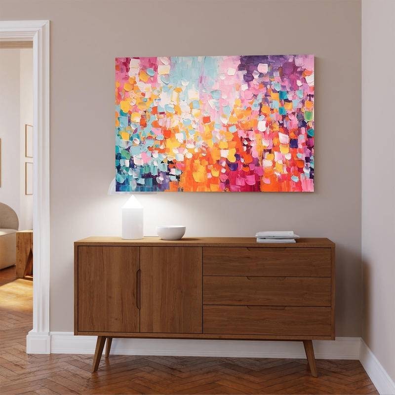 Abstract Colorful Block Oil Painting on Canvas, Large Wall Art Custom ...