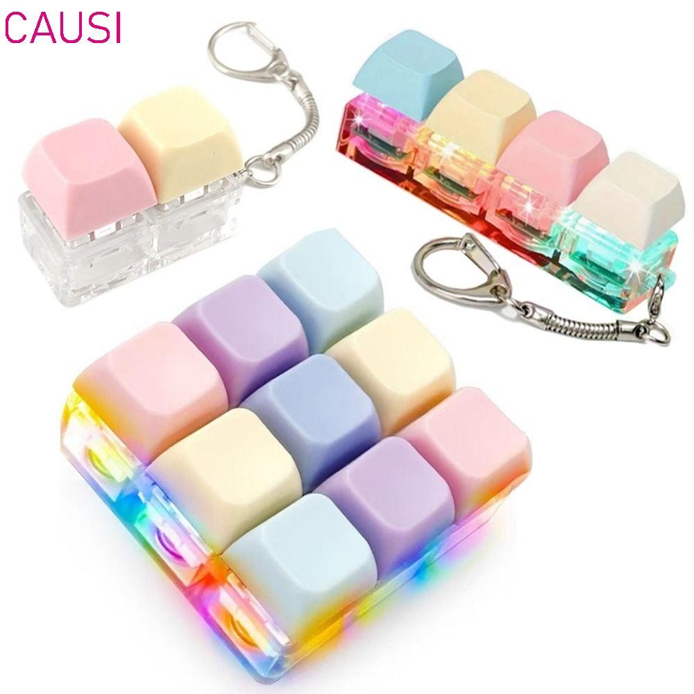 CAUSI Fidget Keychain, DIY Keyboard Keys Button Finger Keyboard Cap ...