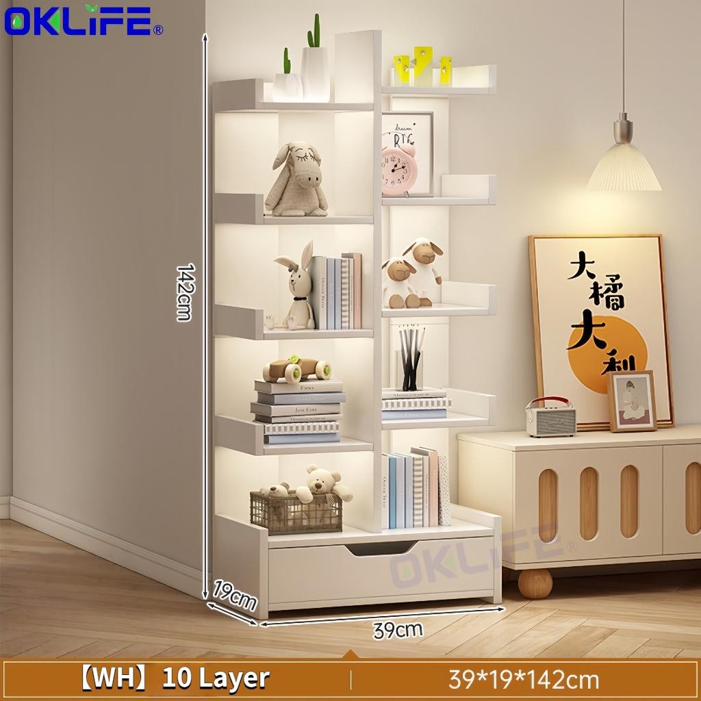 Narrow Floor-to-Ceiling Storage Bookshelf and Office Display Cabinet view 12