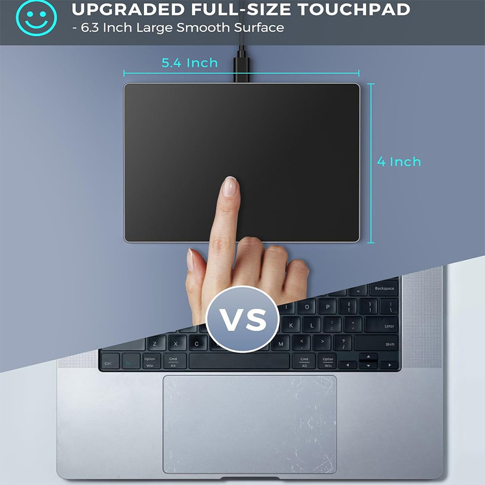 USB Wired Multi-Touch Trackpad Slim AluminumTouchpad Mouse for Windows ...