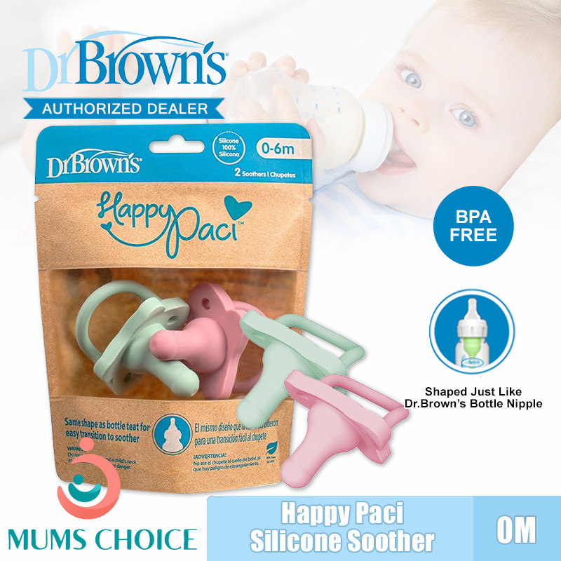 Dr. Brown’s™ HappyPaci™ Silicone Pacifier, 2 count - Pink / Blue 0-6M ...