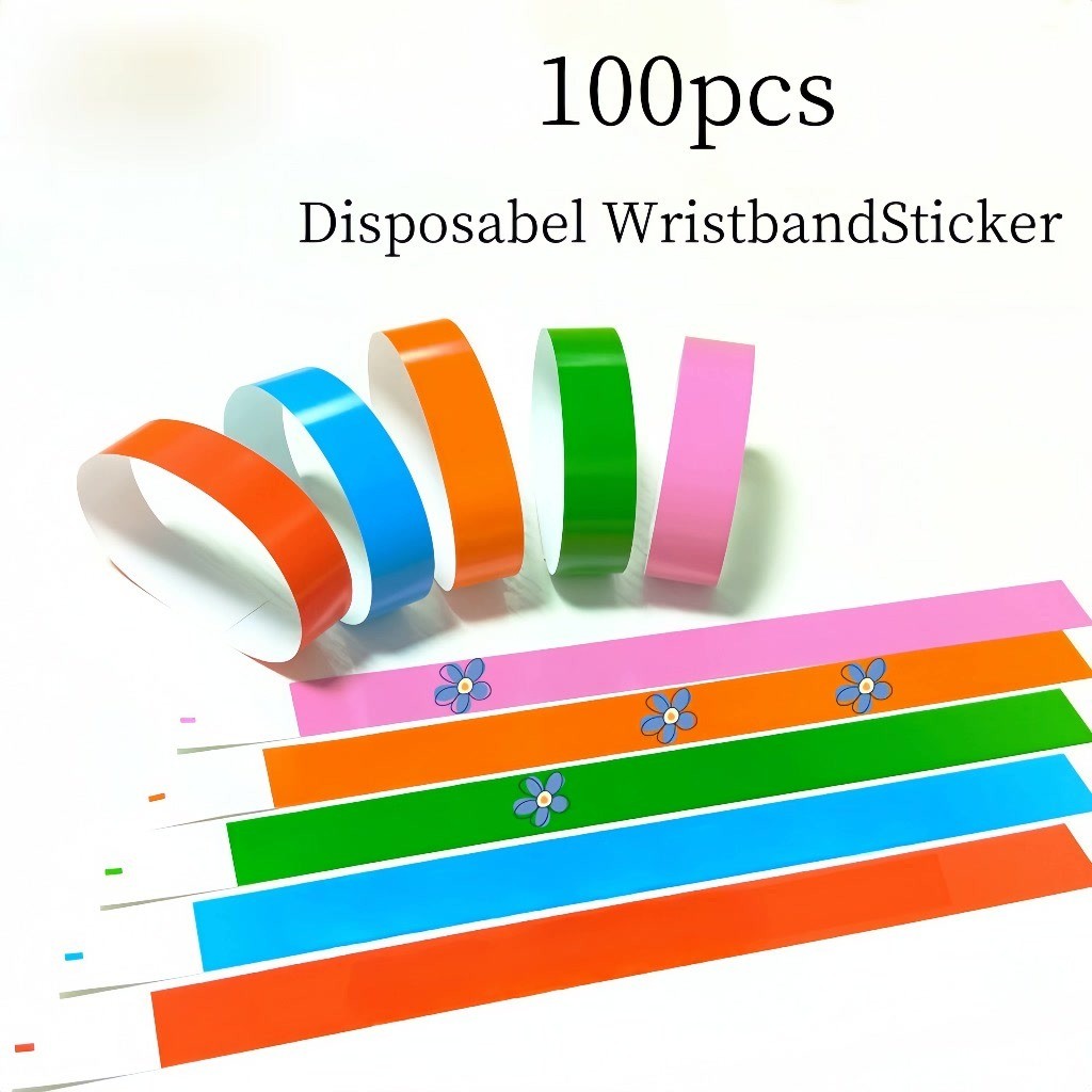 【SG】100Pcs/Set Waterproof Disposable Events Wristbands Paper Wrist Hand ...