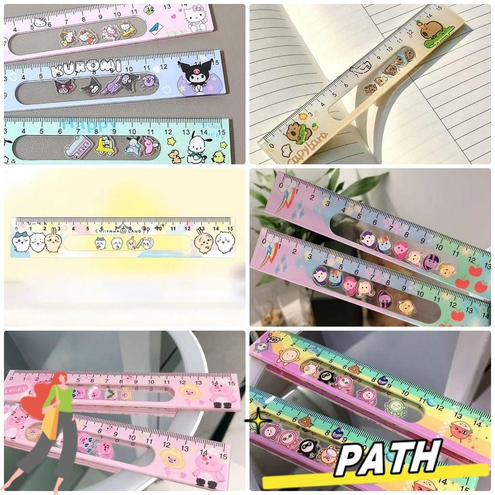 PATH 1Pcs Rocker Ruler, Kawaii Anime Figure Cartoon Sanrio Ruler ...