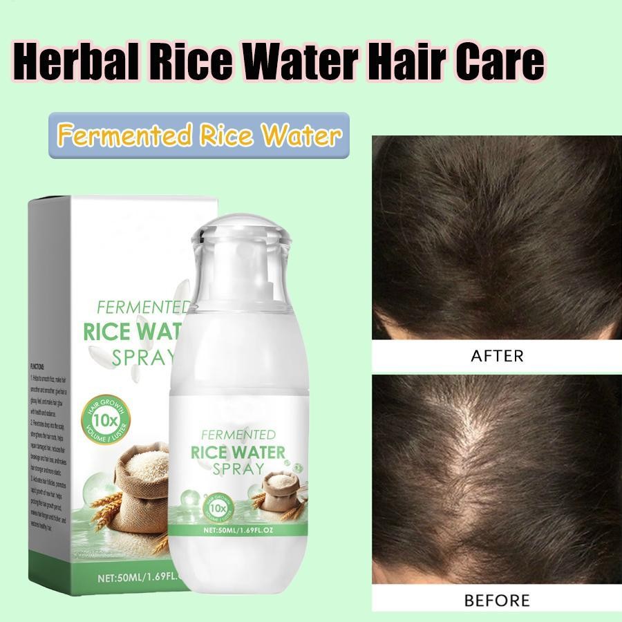 Herbal Rice Water Hair Care Spray 50ml Repair Dry Frizzy Hair Regrowth ...