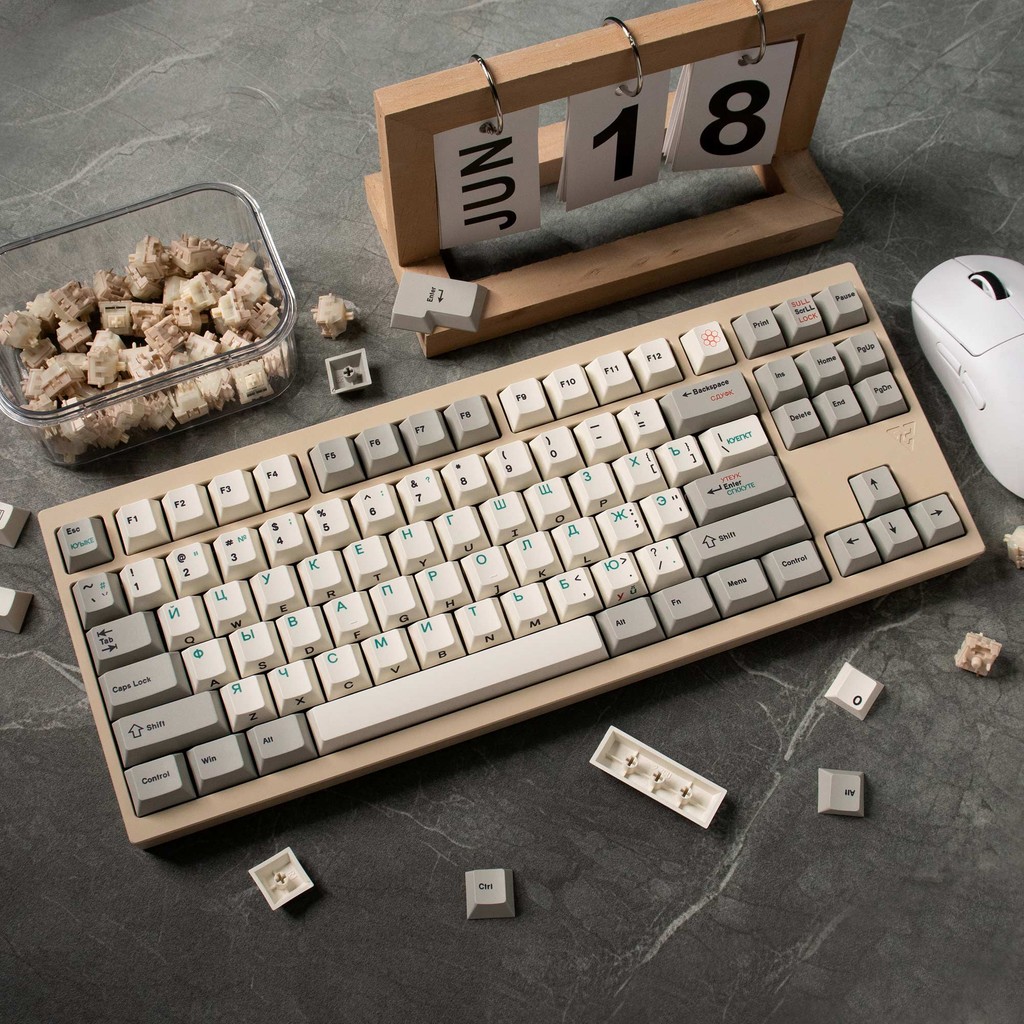Retro Keycaps Japanese katakana /Thai / Korean/ Russian Top Letter Side ...