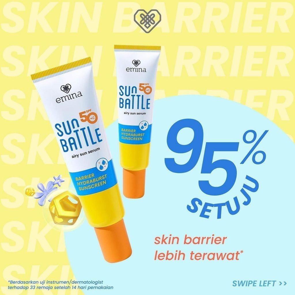 Emina Max Airy Protection - Duo Sun Battle Spf 50 Pa++++ Barrier Hydraburst & Cica Acne Fighter/ MJO - Gambar 2