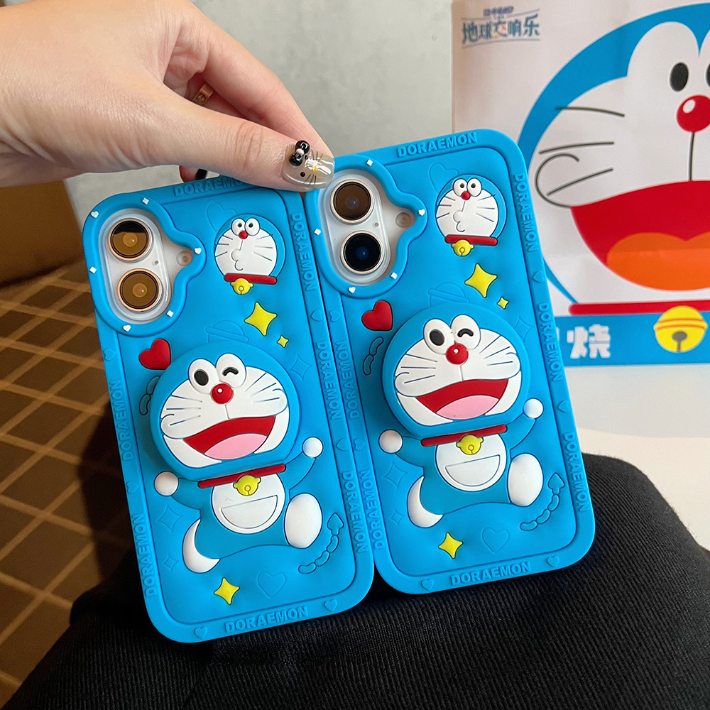 Kawaii Cartoon Doraemon Case for iPhone 16 15 14 Plus 13 12 11 Pro