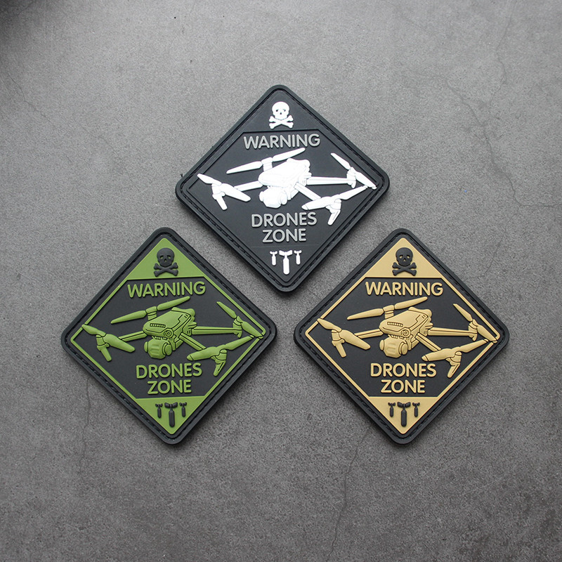 WARNING Drone WARNING PVC Rubber Stamp Tactical Morale Stamp DRONES ...