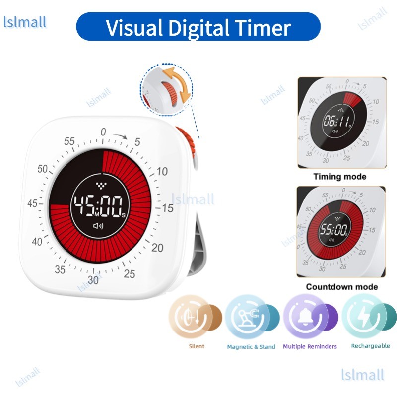 Rechargeable Visual Timer Digital Silcent Timing & Countdown Timer for ...