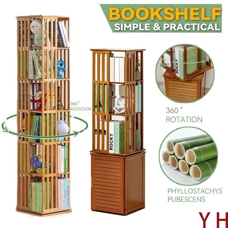 Revolving Bookshelf Floor To Floor Children's Locker Simple Book shelf ...
