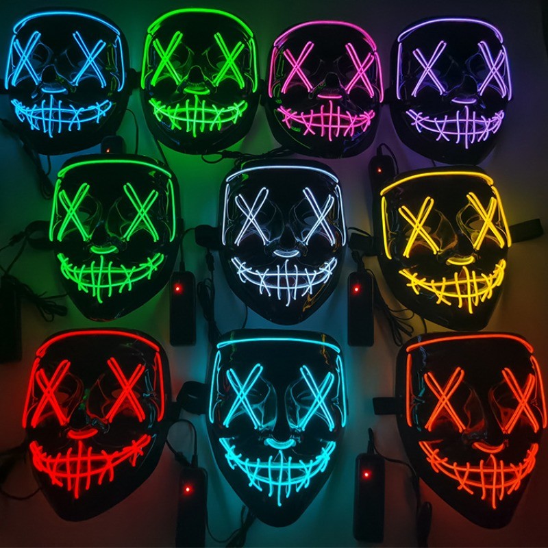 Wireless Halloween Neon LED Purge Mask Masque Masquerade Party Masks ...