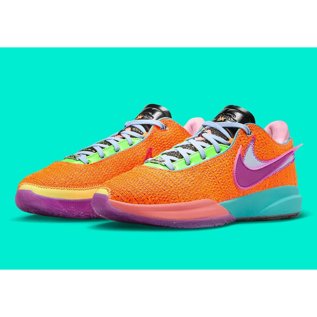 Purple and orange lebrons outlet