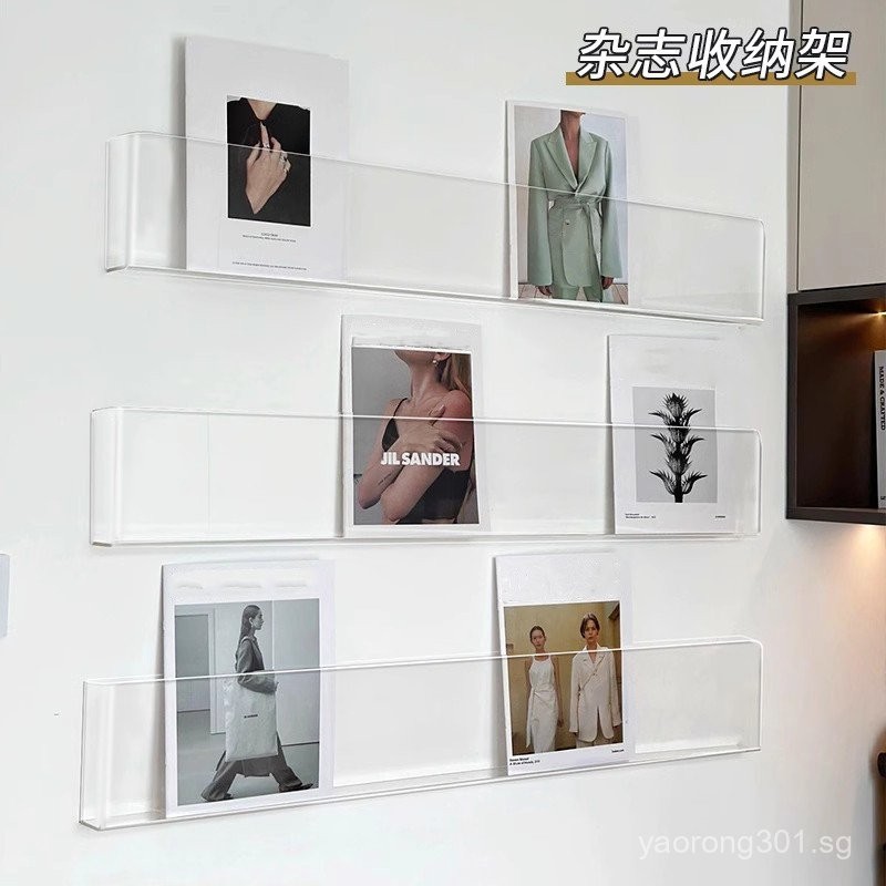 Acrylic Bookshelf Wall-Mounted Perforation-Free File Promotional Book ...