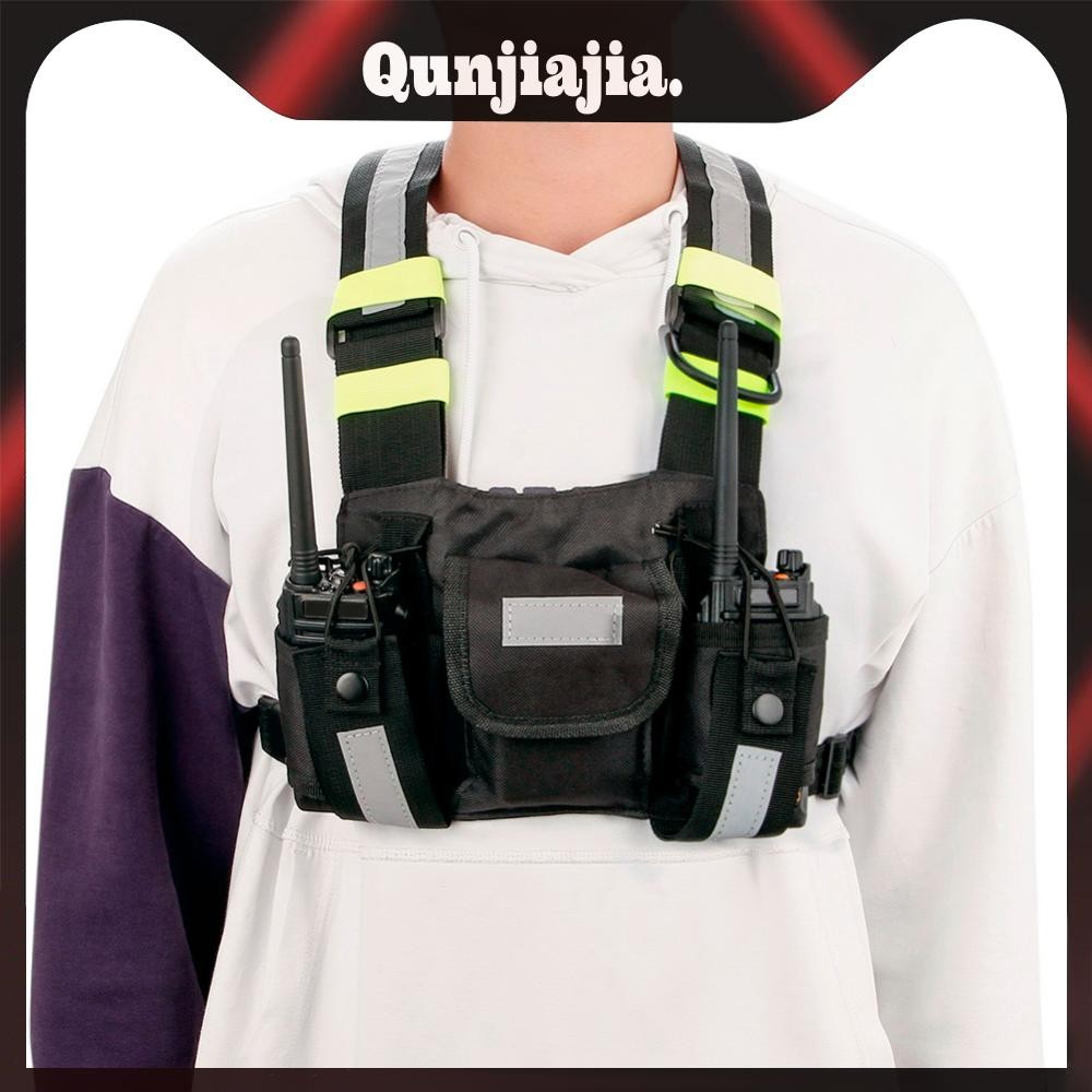 Walkie Talkie Double Chest Bag Radio Chest Harness Vest Rig for Baofeng ...
