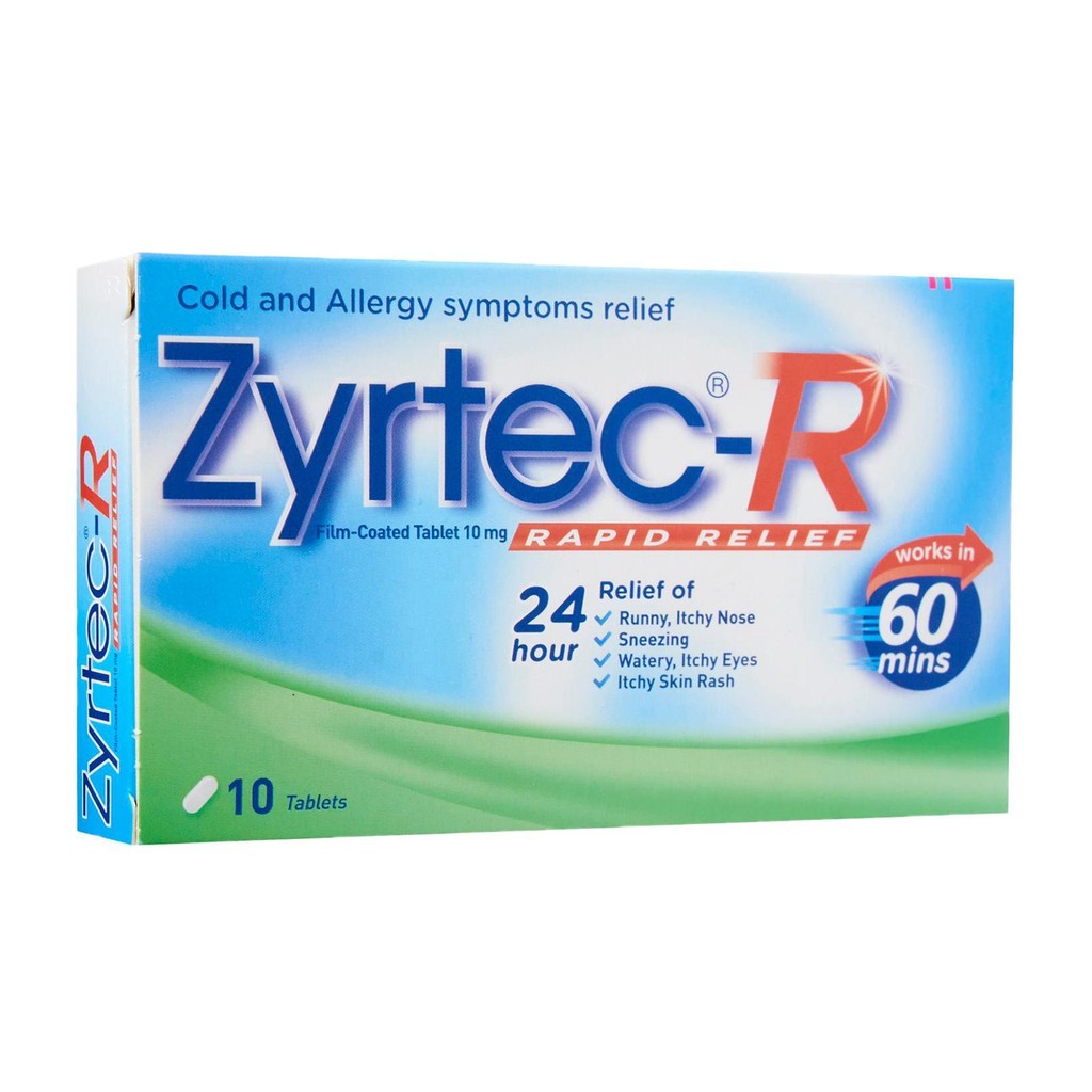 Zyrtec R Rapid Relief Film-Coated Tablet 10mg 10tablets (PM) | Shopee ...
