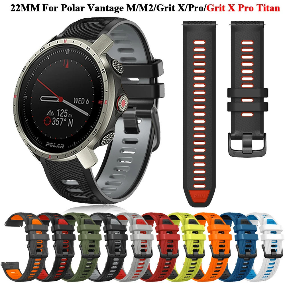 22mm Sports Silicone Strap For POLAR Grit X2 Pro Titan GritX Vantage M M2 V3 Watch Band Replacement Wristband Bracelet Accessories Shopee Singapore