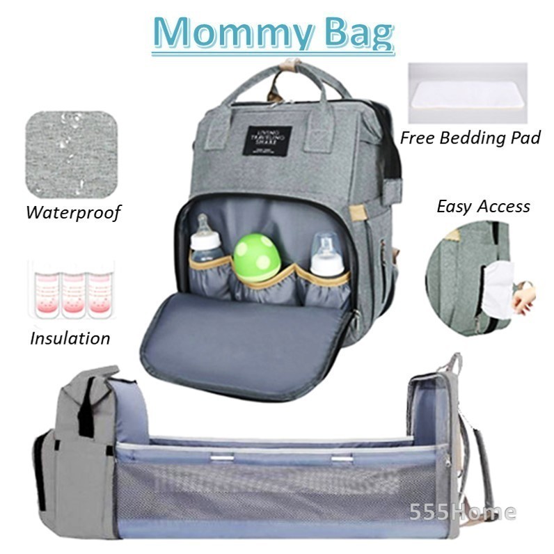 SG stock Mommy Bag Diaper Backpack Organizer Insulated Compartment Portable Baby Crib Bed Bags Shopee Singapore