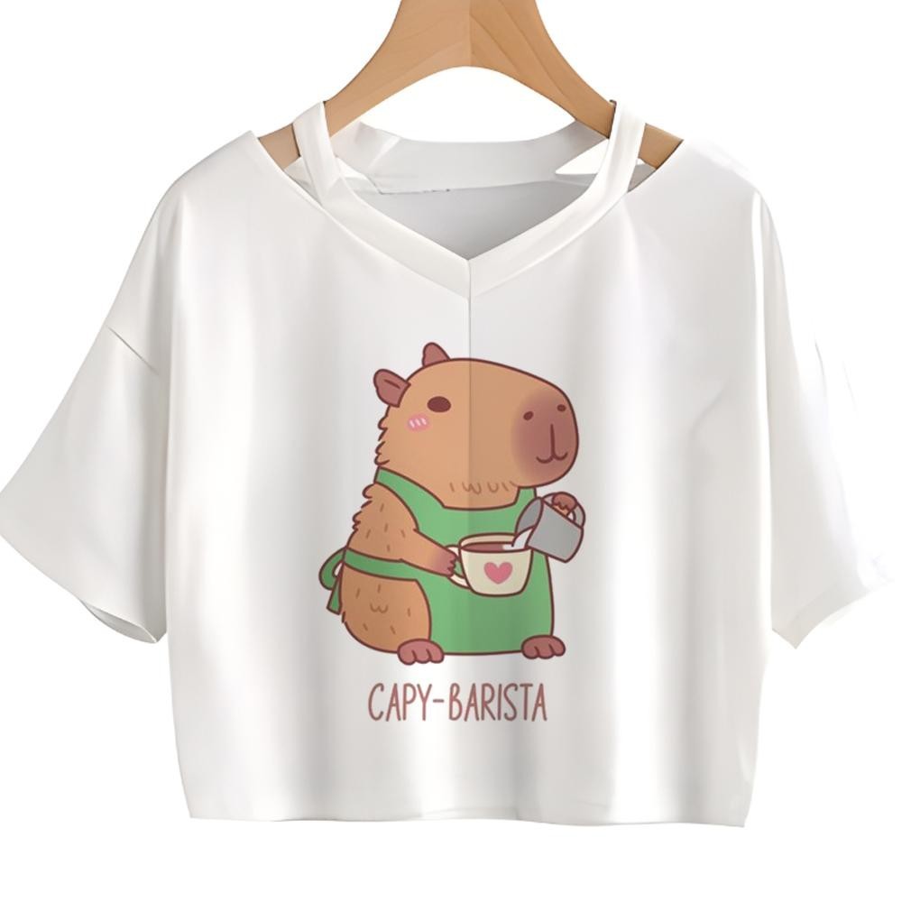 capybara aesthetic korean fashion crop top Female streetwear aesthetic ...