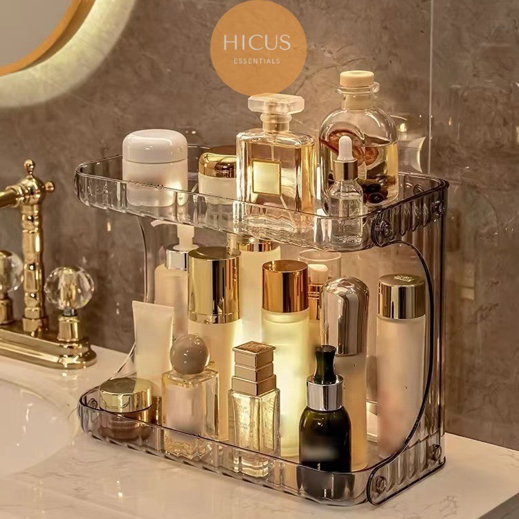 Hicus SG Light luxury bathroom double shelves washing cosmetics ...