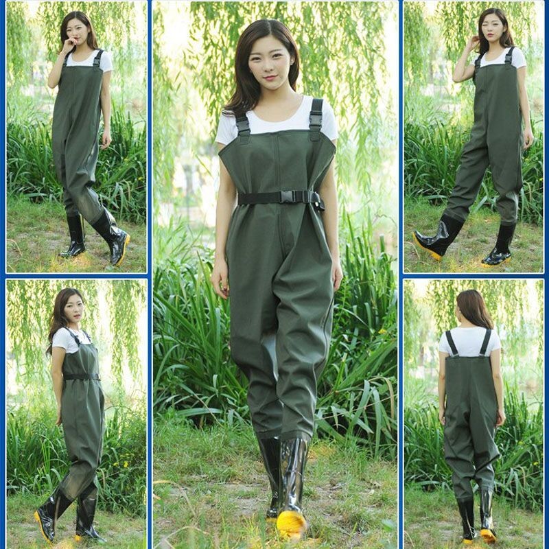 Sg BOUTIQUE Water Pants Half Length Thickened Fishing Pants Fishing Suit Jumpsuit Rain Boots Waterproof Clothes Water Fork Pants Shopee Singapore