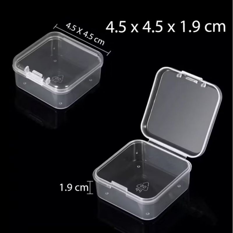 1PCS Kotak Mini Bentuk Persegi Wadah Penyimpanan Aksesoris Organizer Tempat Perhiasan Anting Memory Card Box Plastik Serbaguna A346 - Gambar 4