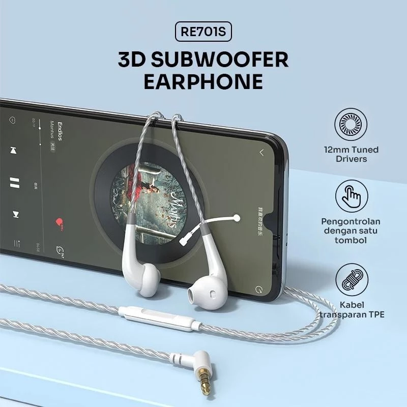 ROBOT RE701S Earphone Gaming Super Bass High Quality - Gambar 3