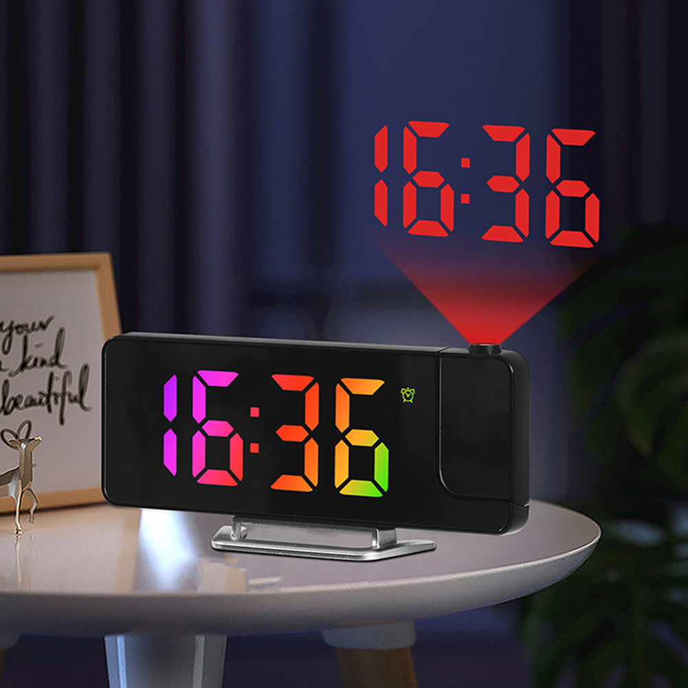 Projection Alarm Clock Mains and Battery Operated LED Mirror Digital ...
